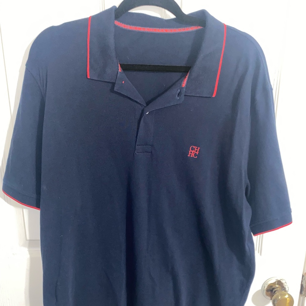 Carolina Herrera Navy Polo Style Shirt